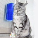 Pet Cat Self Massage Brush Comb Scratcher Wall Corner Self Groomer Grooming Toys - Blue