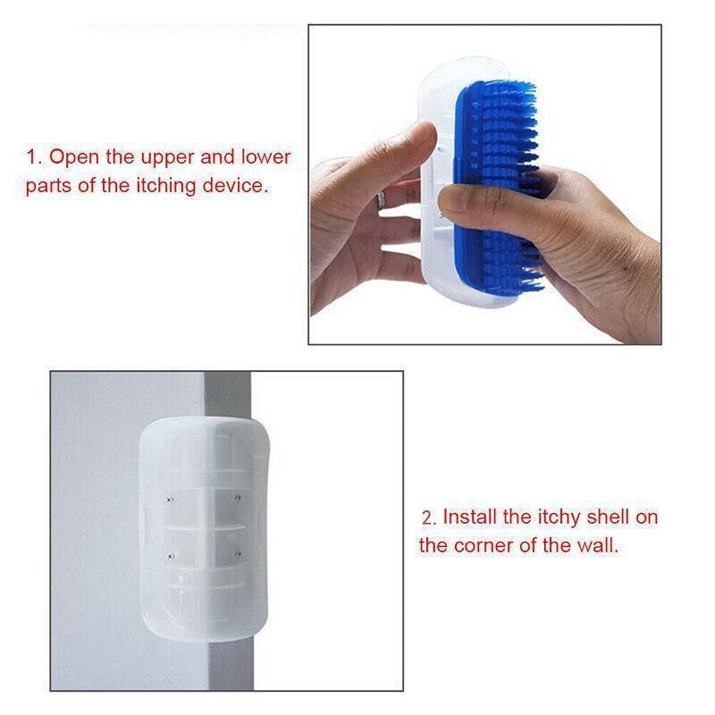 Pet Cat Self Massage Brush Comb Scratcher Wall Corner Self Groomer Grooming Toys - Green