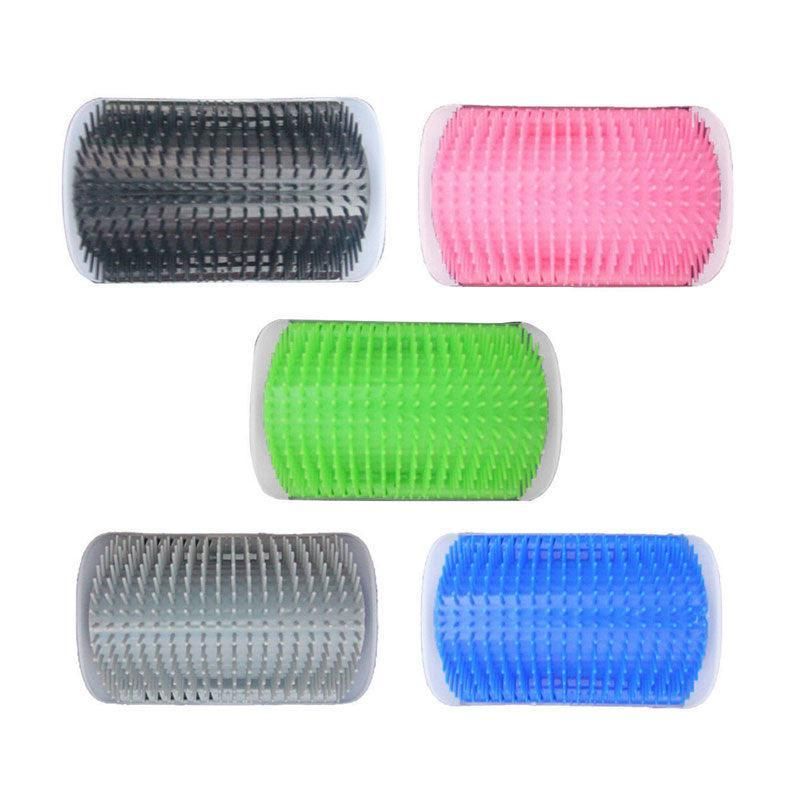 Pet Cat Self Massage Brush Comb Scratcher Wall Corner Self Groomer Grooming Toys - Grey