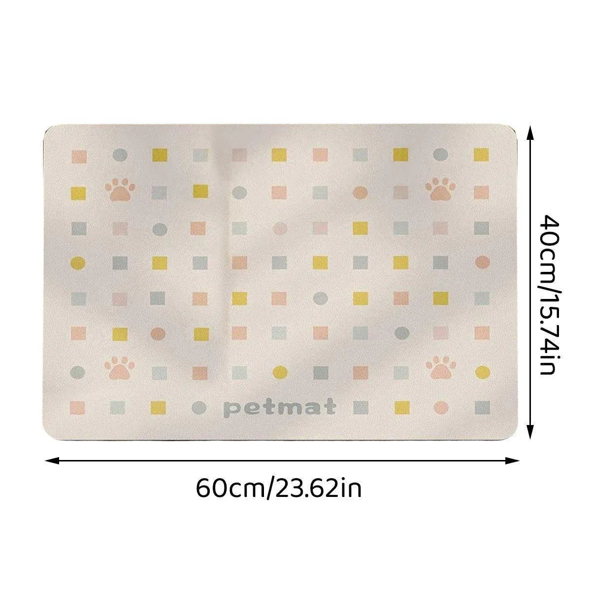 Pet Feeding Mat Dogs Cats Absorbent Non Slip Pet Placemat Waterproof Mat - Brown