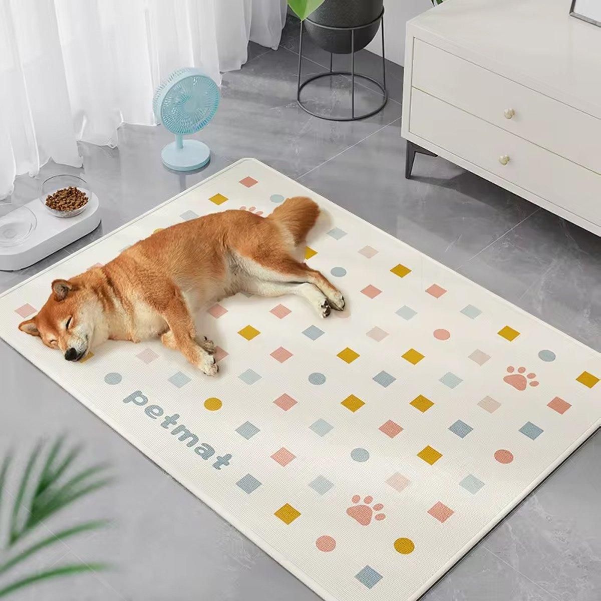 Pet Feeding Mat Dogs Cats Absorbent Non Slip Pet Placemat Waterproof Mat - Brown