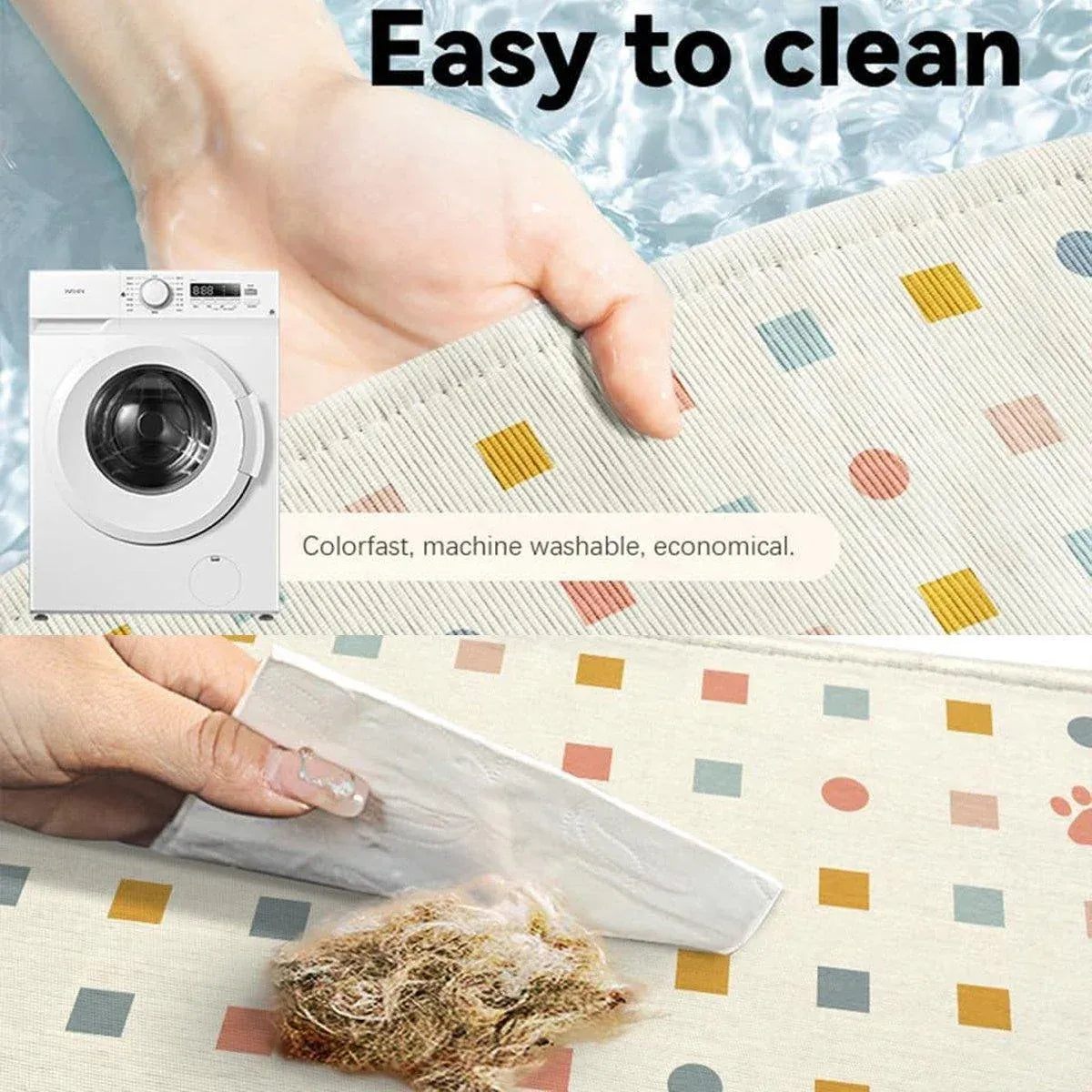 Pet Feeding Mat Dogs Cats Absorbent Non Slip Pet Placemat Waterproof Mat - Beige