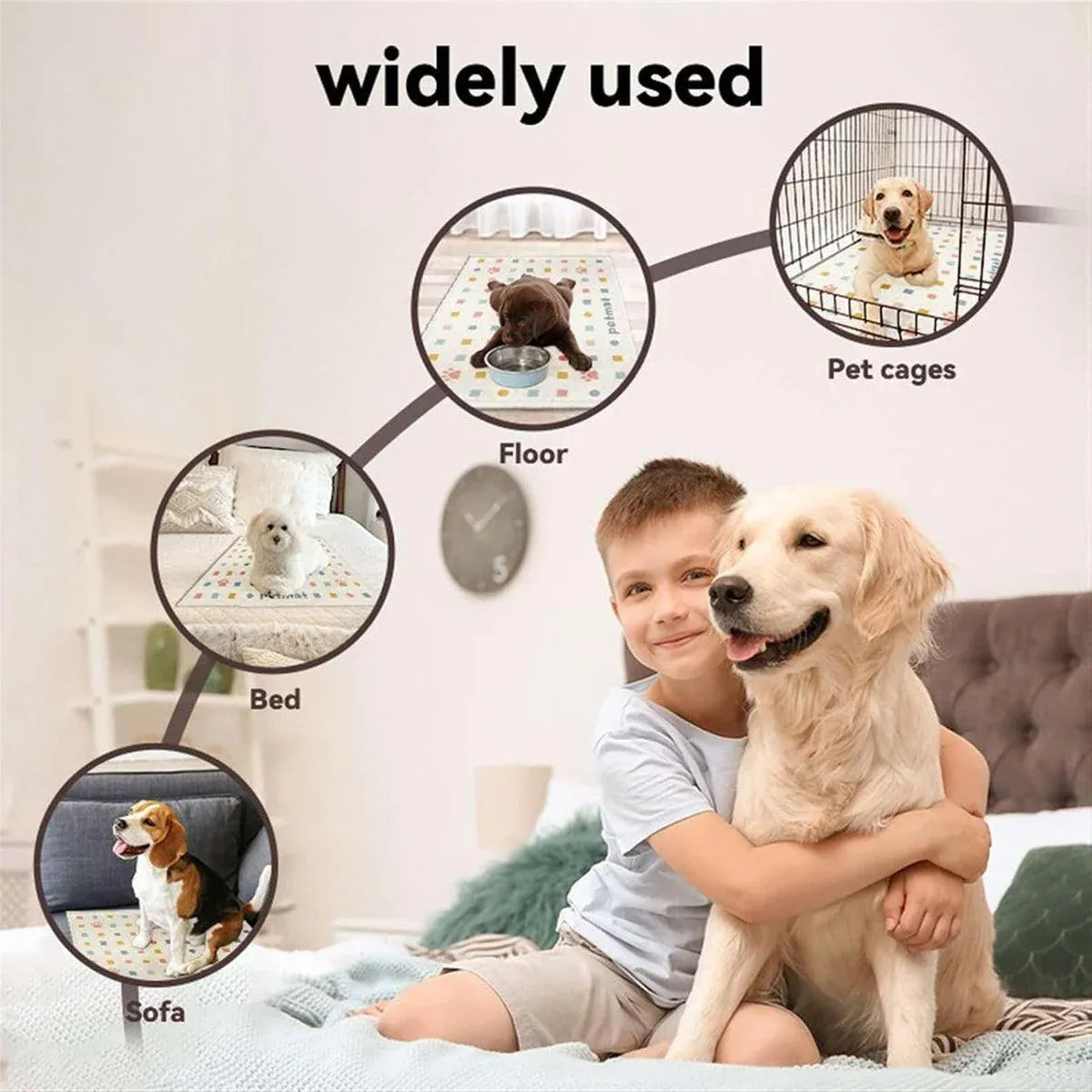 Pet Feeding Mat Dogs Cats Absorbent Non Slip Pet Placemat Waterproof Mat - Beige