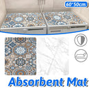 Washing Machine Water Absorbent Mat Quick Dry Dust Proof for Laundry Room Use - White Marble Pattern