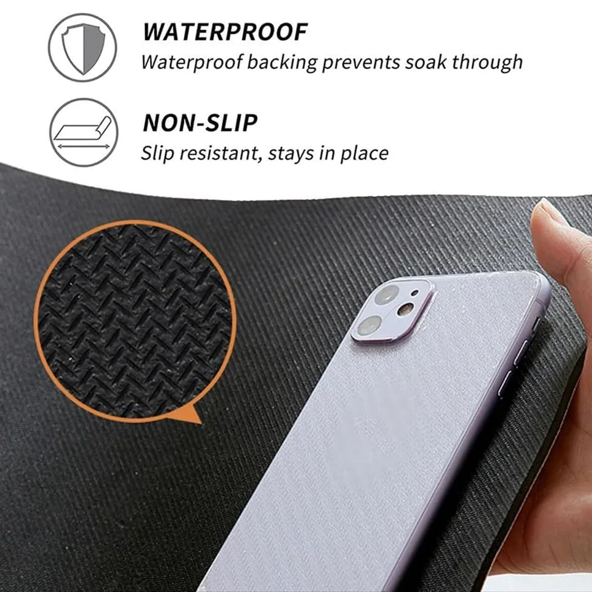 Washing Machine Water Absorbent Mat Quick Dry Dust Proof for Laundry Room Use - White Marble Pattern
