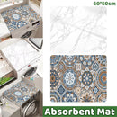Washing Machine Water Absorbent Mat Quick Dry Dust Proof for Laundry Room Use - White Marble Pattern