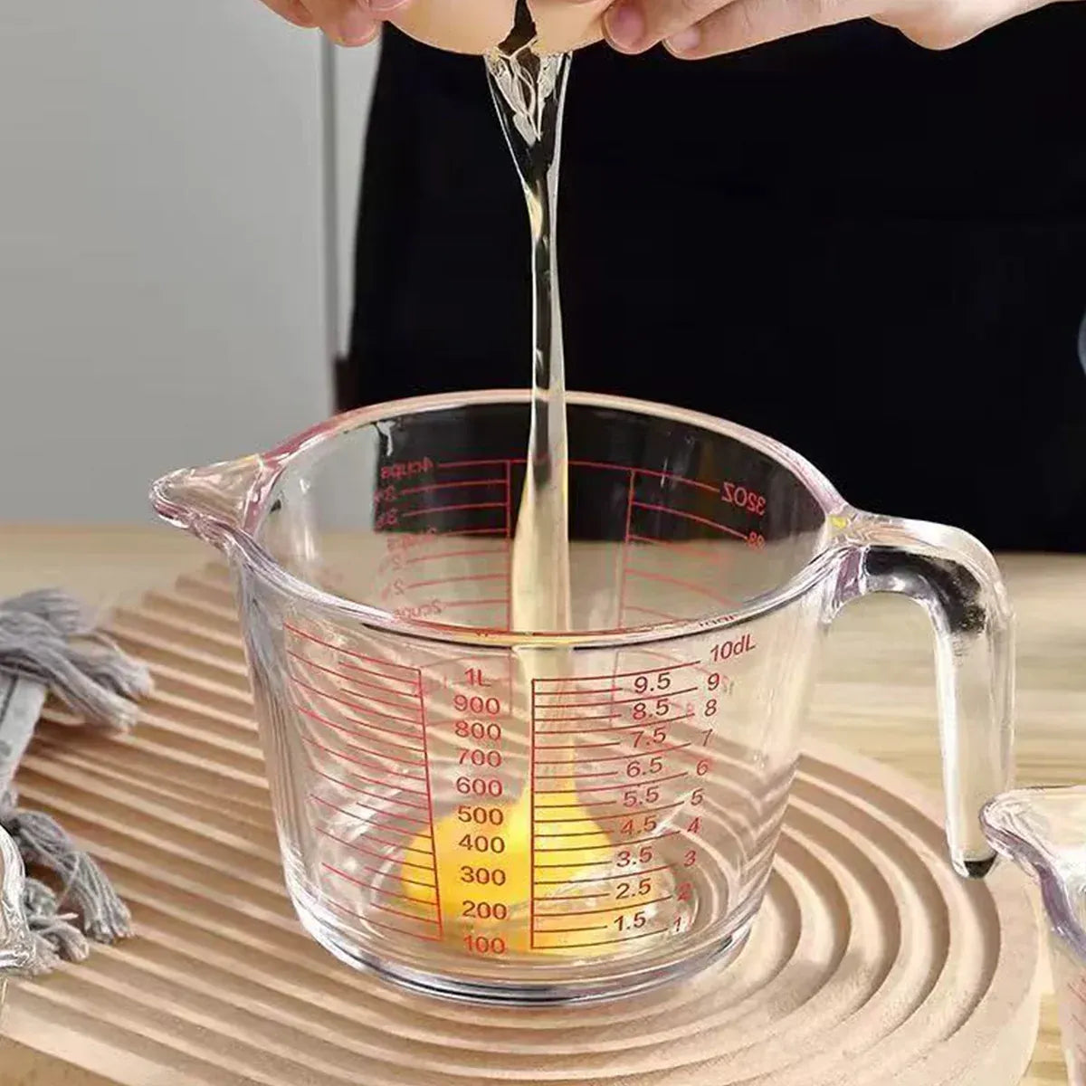Glass Measuring Cup Large Capacity Thickened Heat Resistant Kitchen Baking Tool