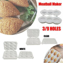 Meatball Maker Manual Meatloaf Mold Kibbeh Maker Press Minced Processor Tool - 9 Holes Clear