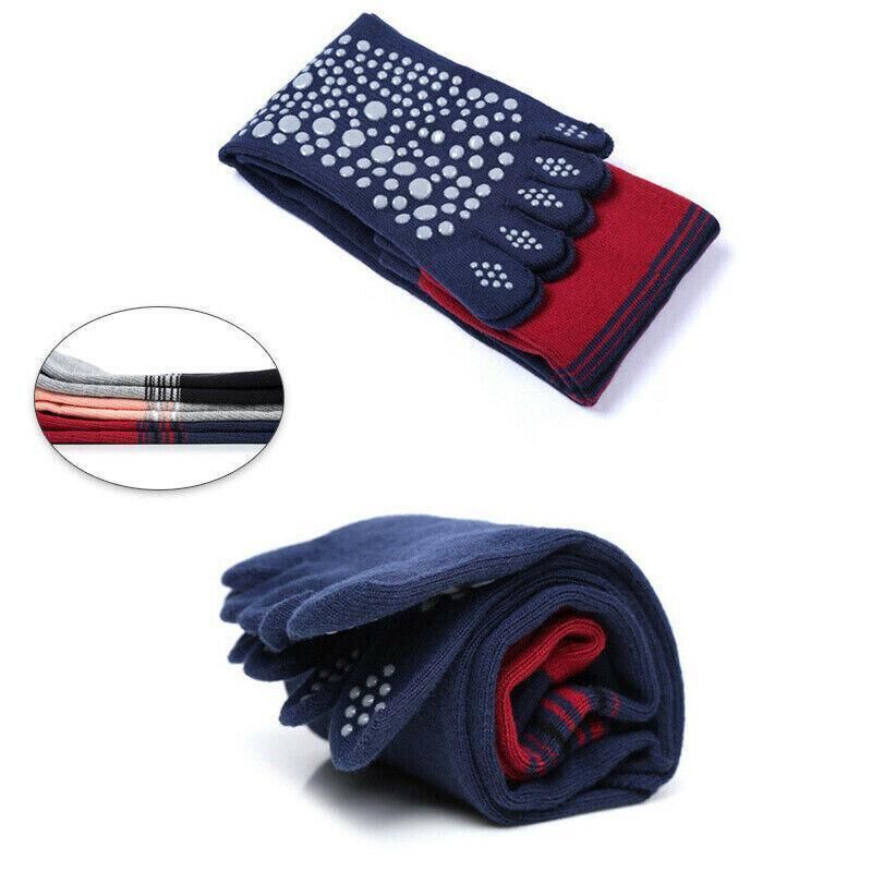 Women Long Massage Pilates Socks Yoga Socks Non Slip Socks Medium Open - Medium Open Toe Black