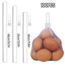 100pcs Nylon Mesh Bag Egg Storage Close Eye Plastic Mesh for Fruits Vegetables - 40cm