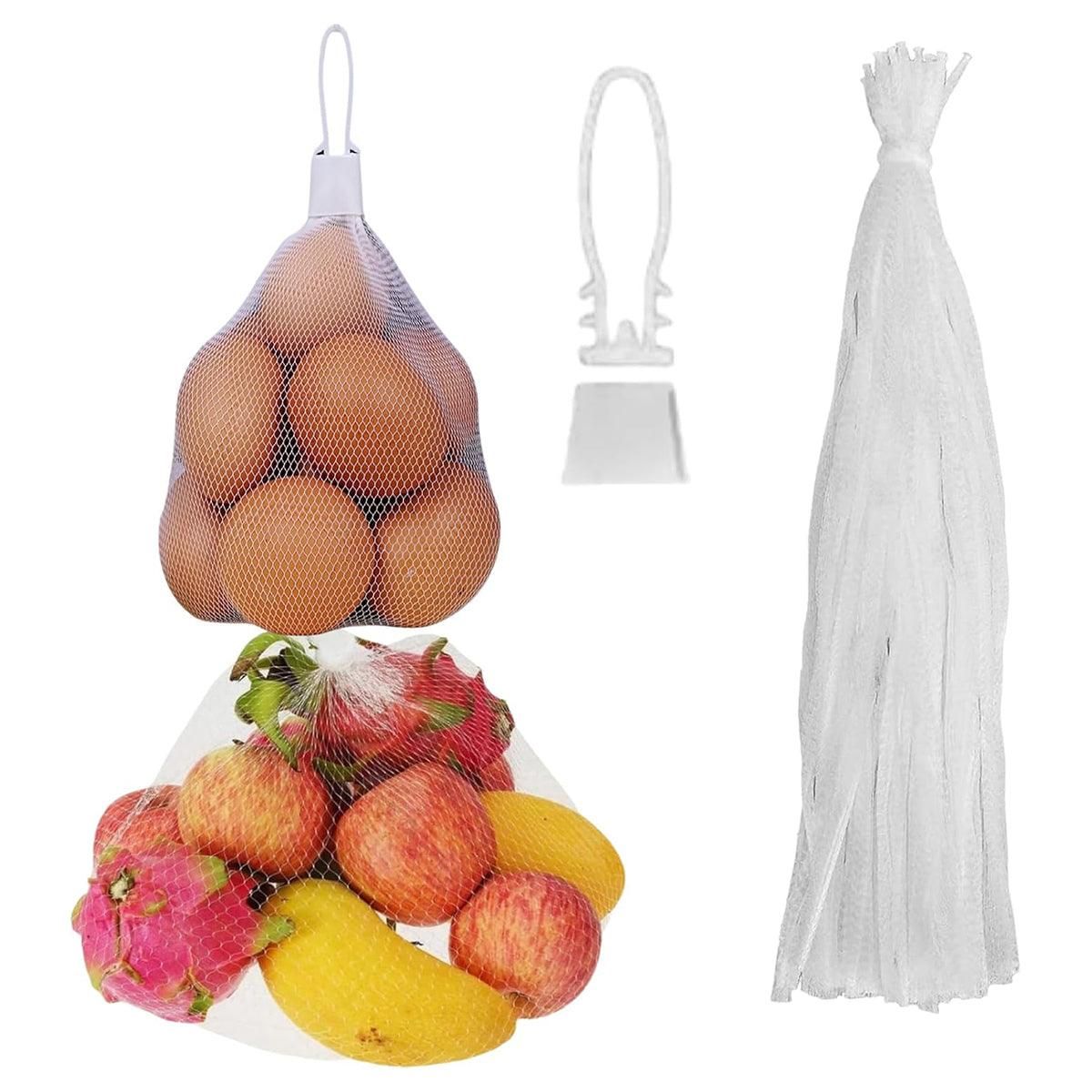 100pcs Nylon Mesh Bag Egg Storage Close Eye Plastic Mesh for Fruits Vegetables - 40cm