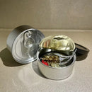 Round Tin Storage Box 100ml Easy Pull Lid Metal Container 10pcs Small Parts