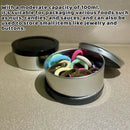 Round Tin Storage Box 100ml Easy Pull Lid Metal Container 10pcs Small Parts