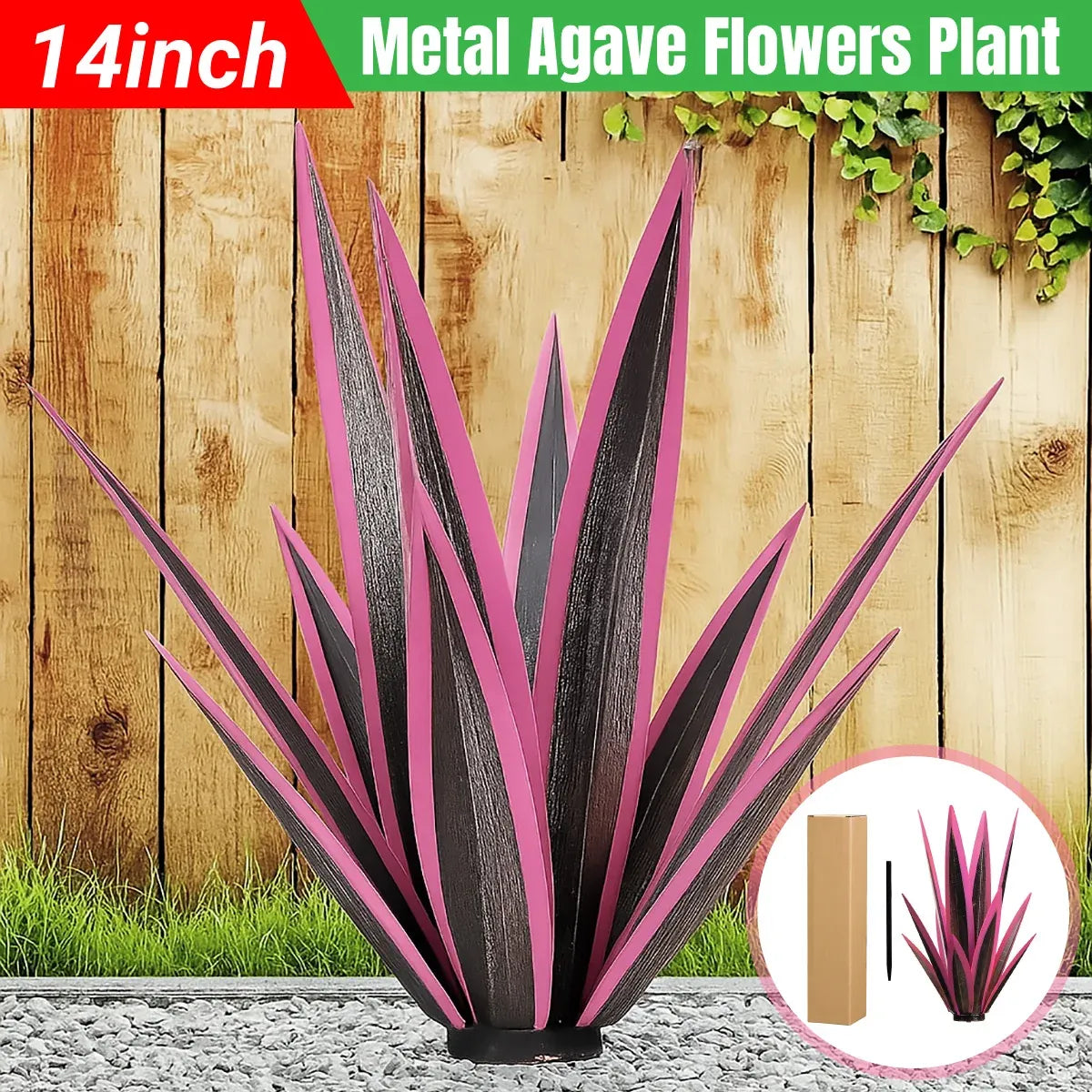 Metal Agave Flowers Plant Garden Decoration Realistic Iron for Yard Patio Lawn