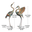 2PCS Metal Crane Statue Decoration Rustproof for Home Garden Patio Yard Ornament