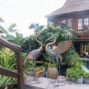 2PCS Metal Crane Statue Decoration Rustproof for Home Garden Patio Yard Ornament