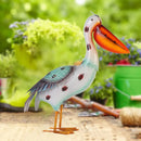 Iron Pelican Statue Garden Decoration for Outdoor Yard Patio Lawn Porch Ornament