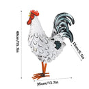 Metal Rooster Standing Decoration Rustproof for Home Garden Yard Patio Ornament