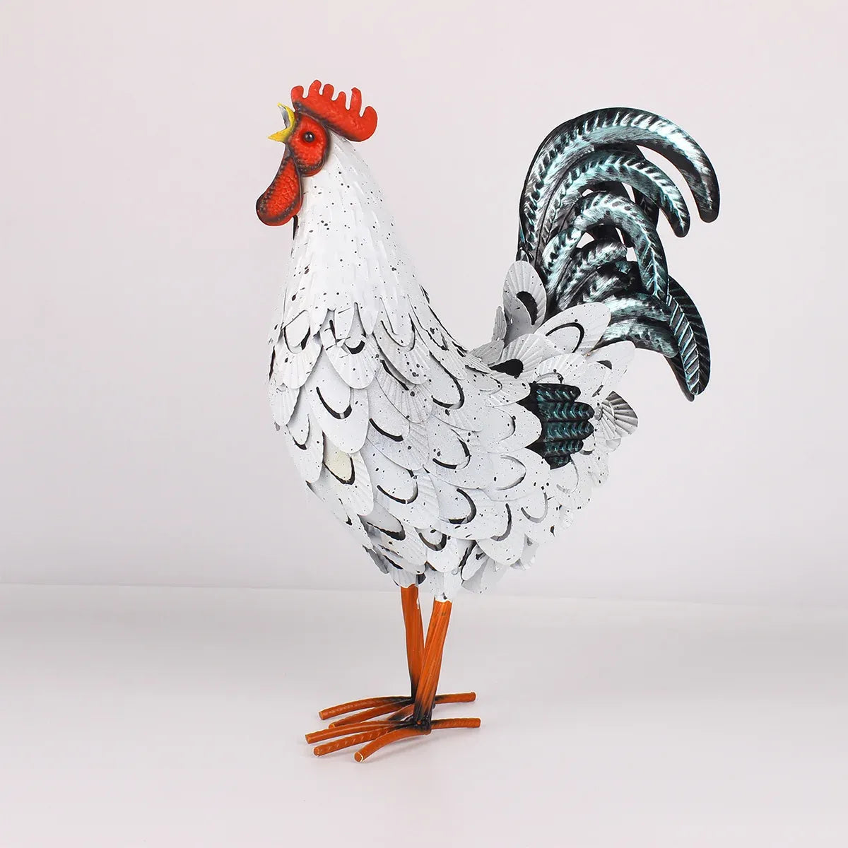 Metal Rooster Standing Decoration Rustproof for Home Garden Yard Patio Ornament