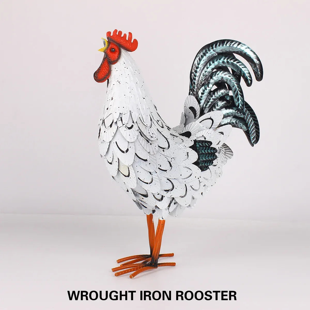 Metal Rooster Standing Decoration Rustproof for Home Garden Yard Patio Ornament