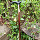 Metal Walking Stick Travel Retractable Cane Pole Compact Adjustable Lightweight - Black