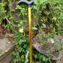 Metal Walking Stick Travel Retractable Cane Pole Compact Adjustable Lightweight - Black