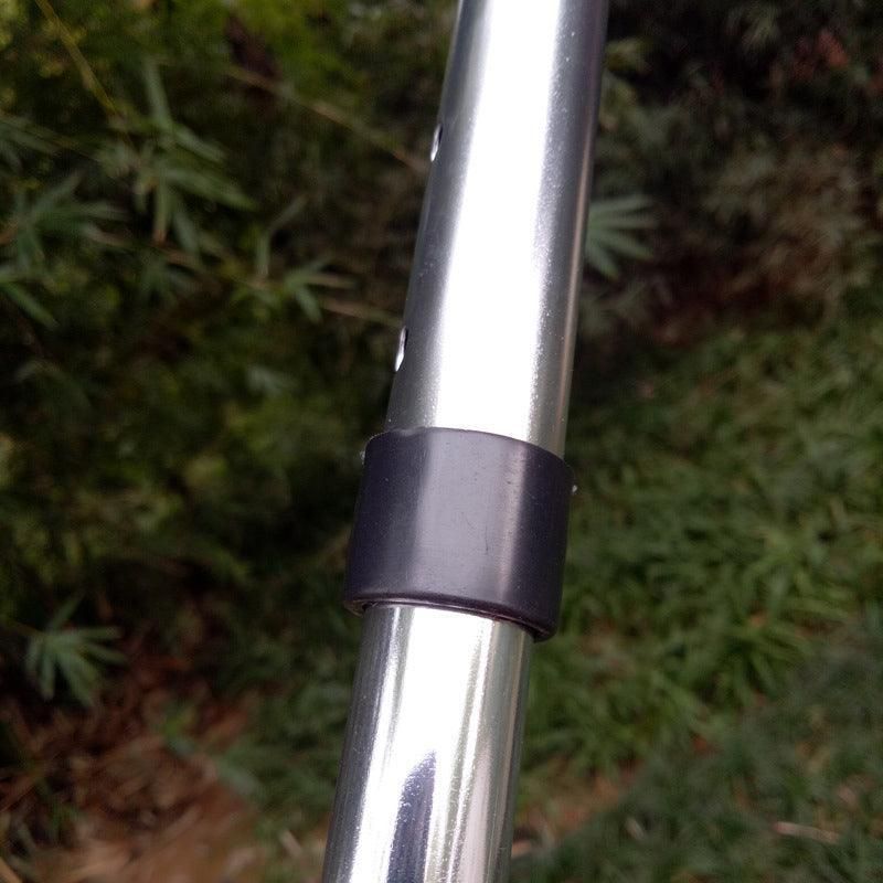 Metal Walking Stick Travel Retractable Cane Pole Compact Adjustable Lightweight - Black