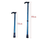 Metal Walking Stick Travel Retractable Cane Pole Compact Adjustable Lightweight - Blue