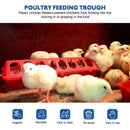30cm Feeder Storage Trough Quail Drinker Plastic Wild Stable Chick Birds Pigeons - Red