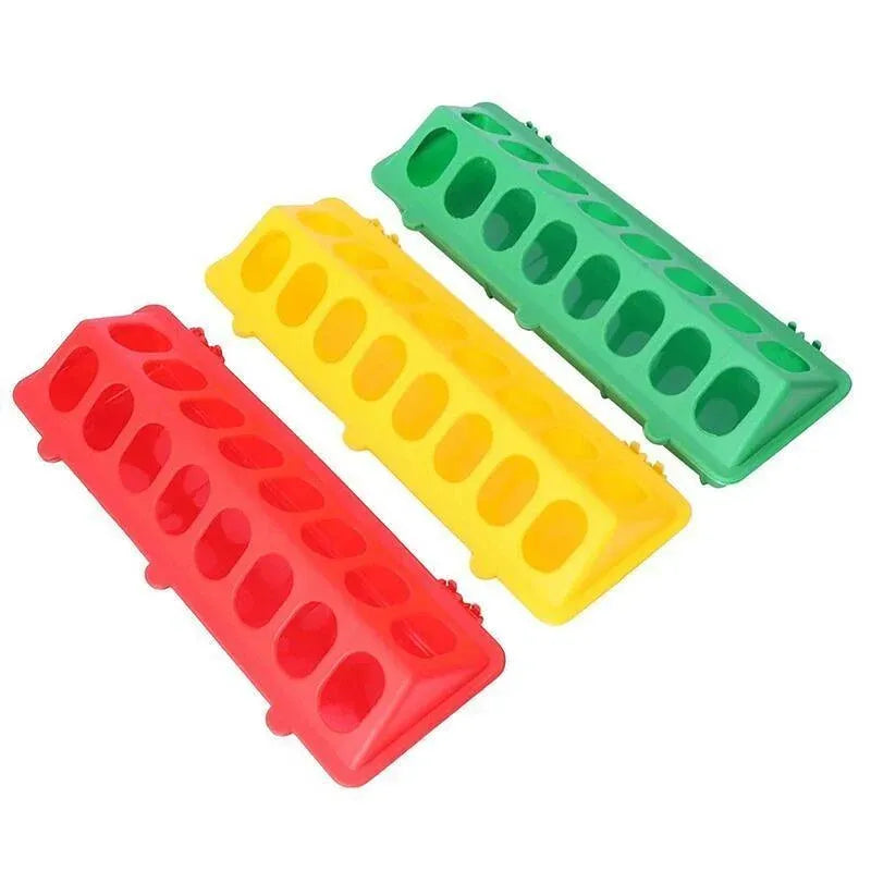 30cm Feeder Storage Trough Quail Drinker Plastic Wild Stable Chick Birds Pigeons - Yellow