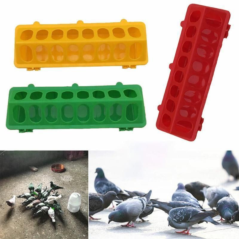 30cm Feeder Storage Trough Quail Drinker Plastic Wild Stable Chick Birds Pigeons - Yellow