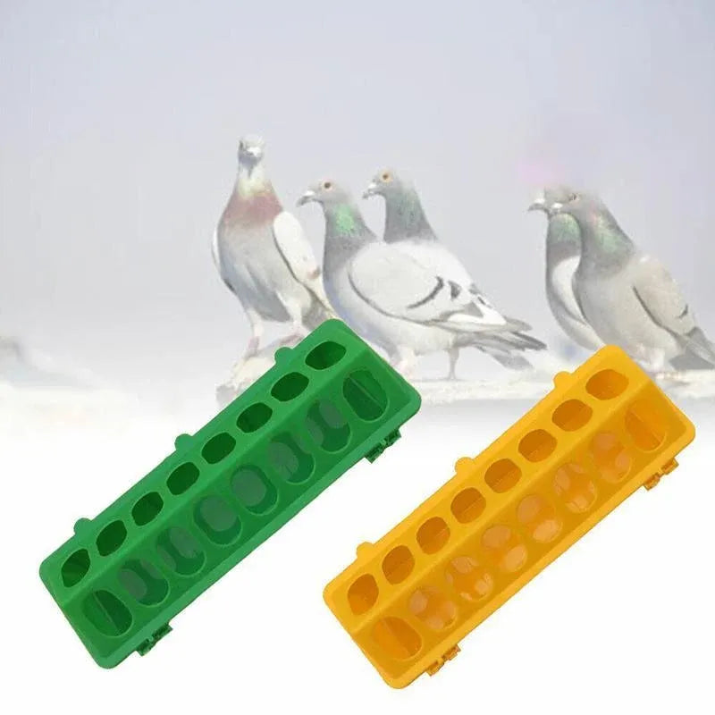 30cm Feeder Storage Trough Quail Drinker Plastic Wild Stable Chick Birds Pigeons - Yellow
