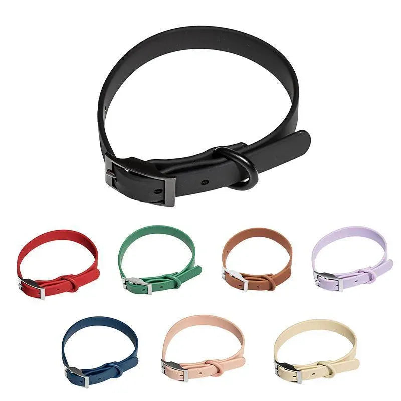 PVC Dog Collar Working Dog Kennels Waterproof Soft Adjustable for Pets L Size - Coffee