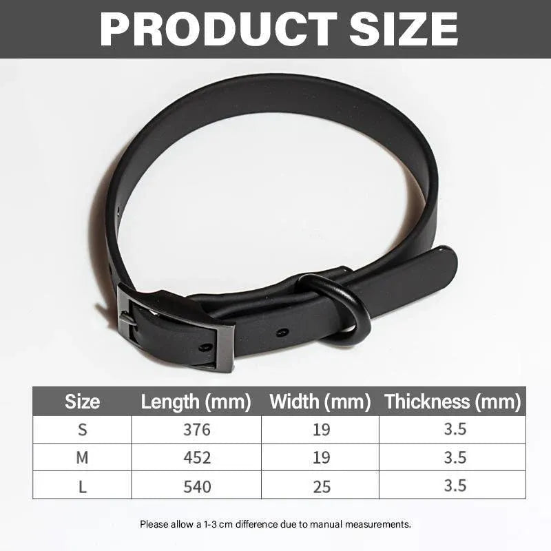 PVC Dog Collar Working Dog Kennels Waterproof Soft Adjustable for Pets L Size - Dark Blue