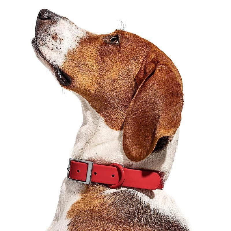 PVC Dog Collar Working Dog Kennels Waterproof Soft Adjustable for Pets M Size - Pink