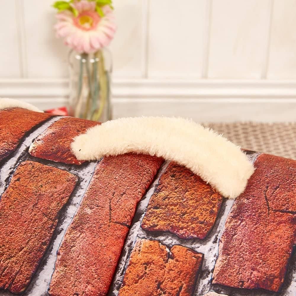 XL Size Pet House Kennel Soft Igloo Beds Cave Cat Puppy Bed Warm Cushion Fold - Brick