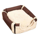 S Size Pet House Kennel Soft Igloo Beds Cave Cat Puppy Bed Warm Cushion Fold - Brown Dots