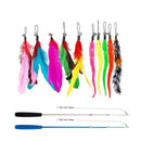 12PCS Cat Feather Teaser Wand Set Interactive Toy for Kittens and Cats Gift