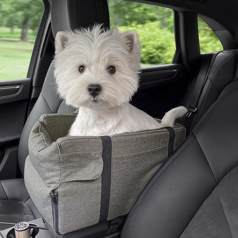 Car Pet Seat Auto Seat Center Console Dog Cat Nest Pad Removable Pet Carrier - Grey