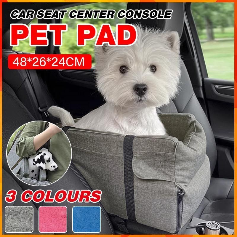 Car Pet Seat Auto Seat Center Console Dog Cat Nest Pad Removable Pet Carrier - Blue