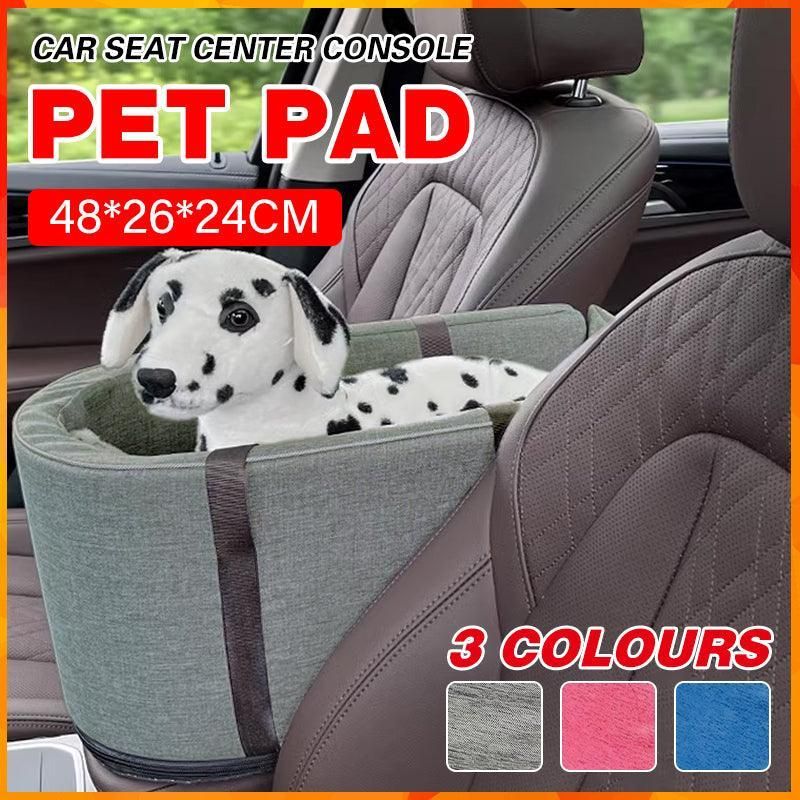 Car Pet Seat Auto Seat Center Console Dog Cat Nest Pad Removable Pet Carrier - Blue