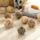 4/5PCS Pet Balls Rabbit Toys Bunny Straw Rattan Woven Chewing Ball Biting Toys - 5PCS