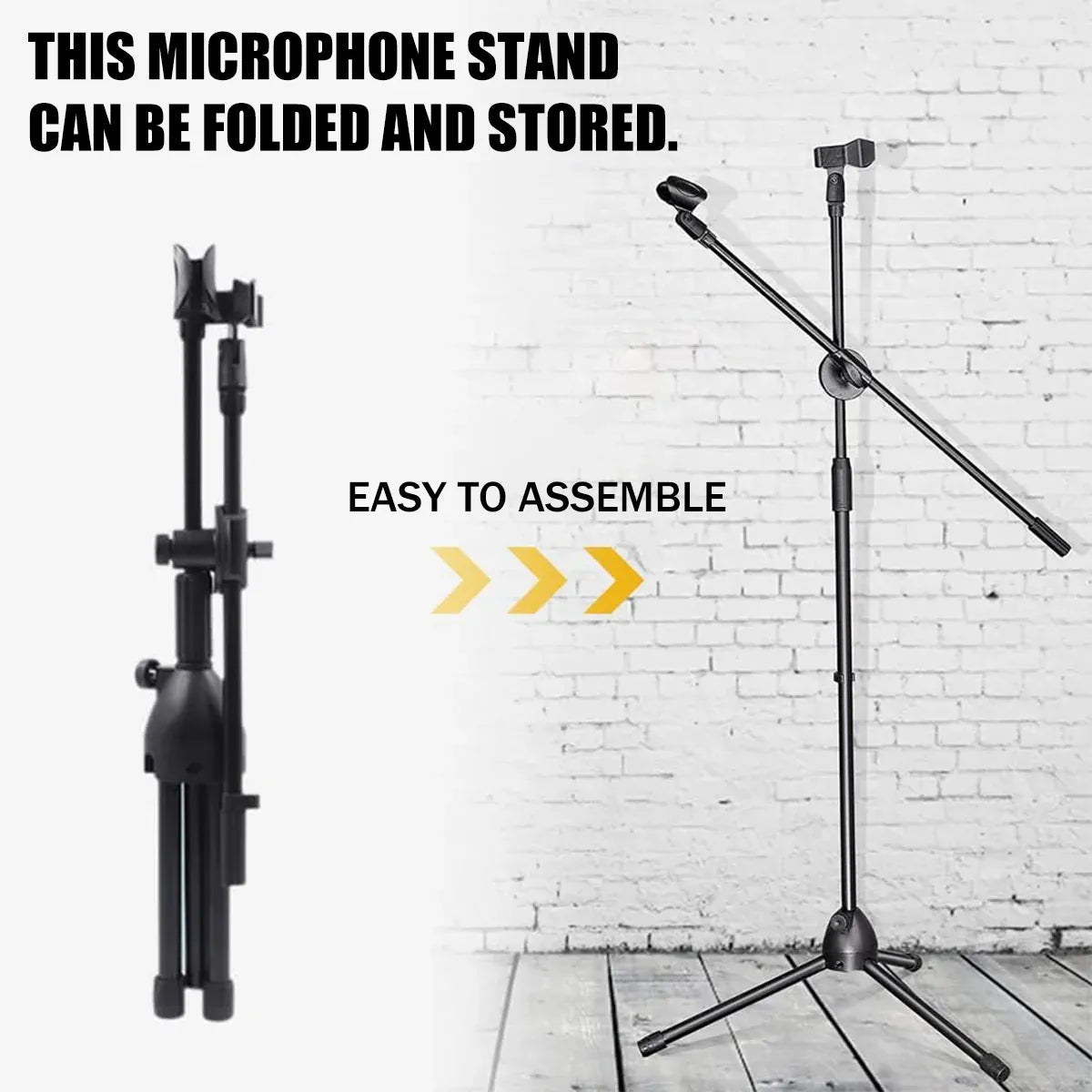 Foldable Adjustable Microphone Tripod Stand Durable NonSlip Stage Studio Karaoke