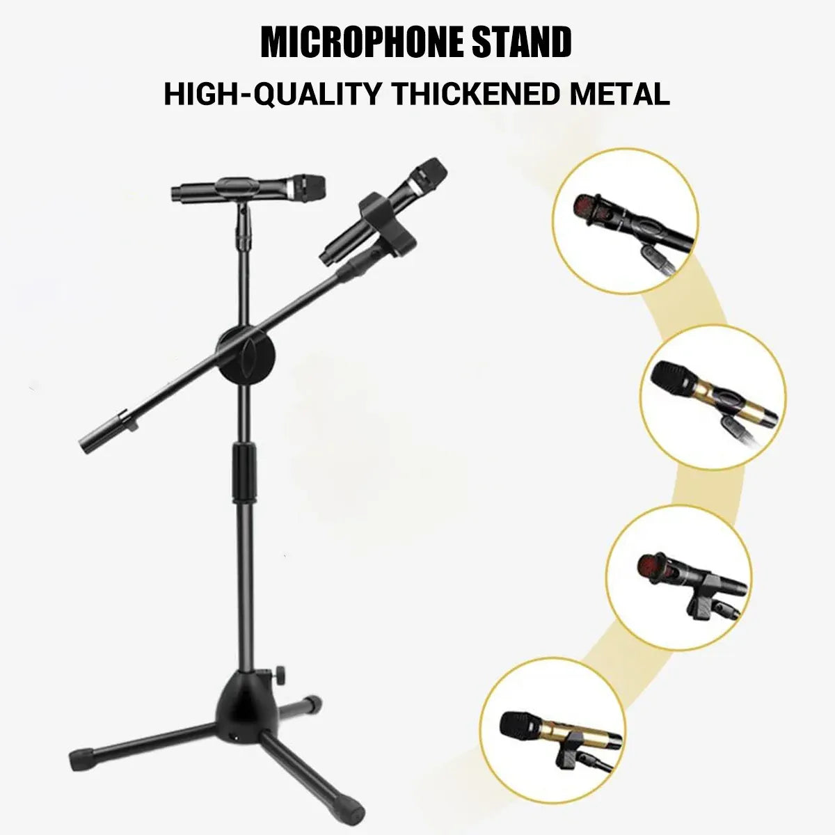 Foldable Adjustable Microphone Tripod Stand Durable NonSlip Stage Studio Karaoke