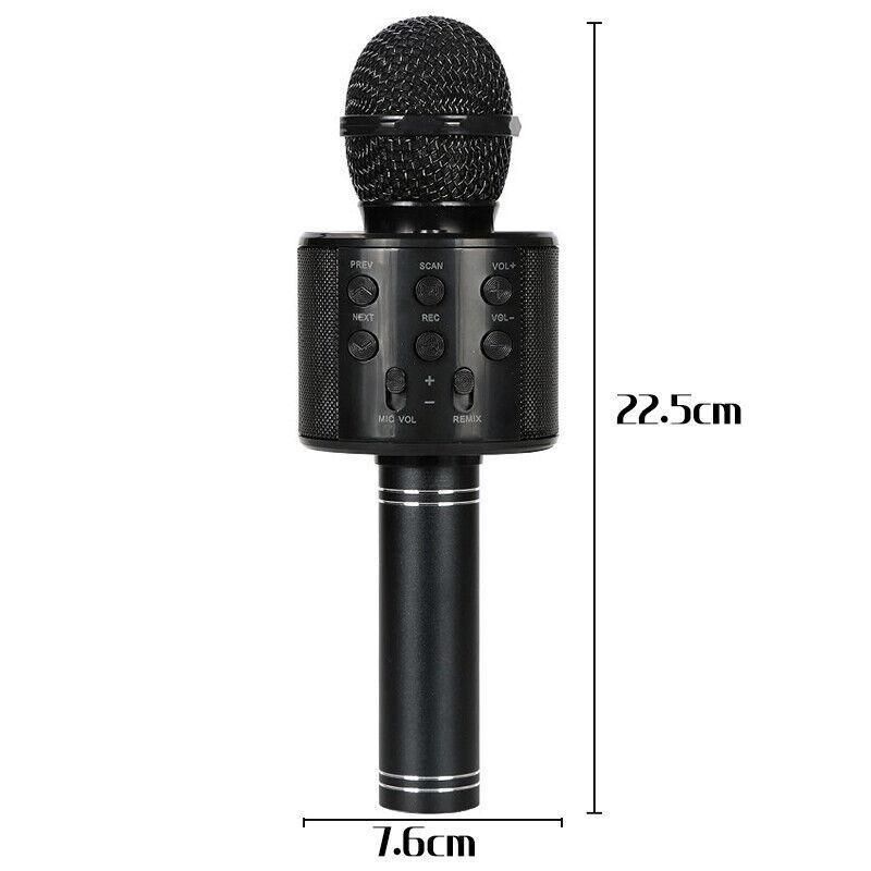 Karaoke Microphone Speaker Wireless Bluetooth Handheld Mic Usb Player Ktv Ws858 - Blue