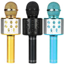 Karaoke Microphone Speaker Wireless Bluetooth Handheld Mic Usb Player Ktv Ws858 - Gold