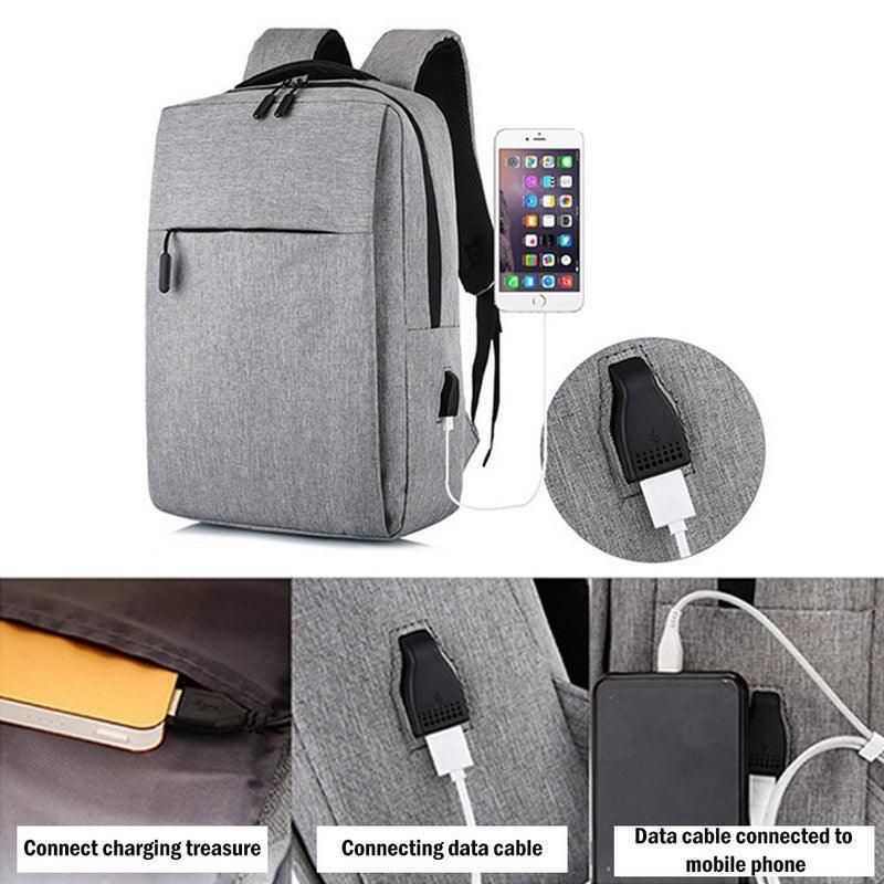 Waterproof Laptop Backpack Bag for Men Women School Travel Business Use - Grey 1 Zipper