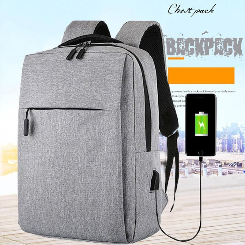 Waterproof Laptop Backpack Bag for Men Women School Travel Business Use - Grey 1 Zipper