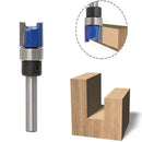 3PCS 1/4inch Shank Flute Flush Trim Router Bit Set Top Bearing Milling Cutter Kit
