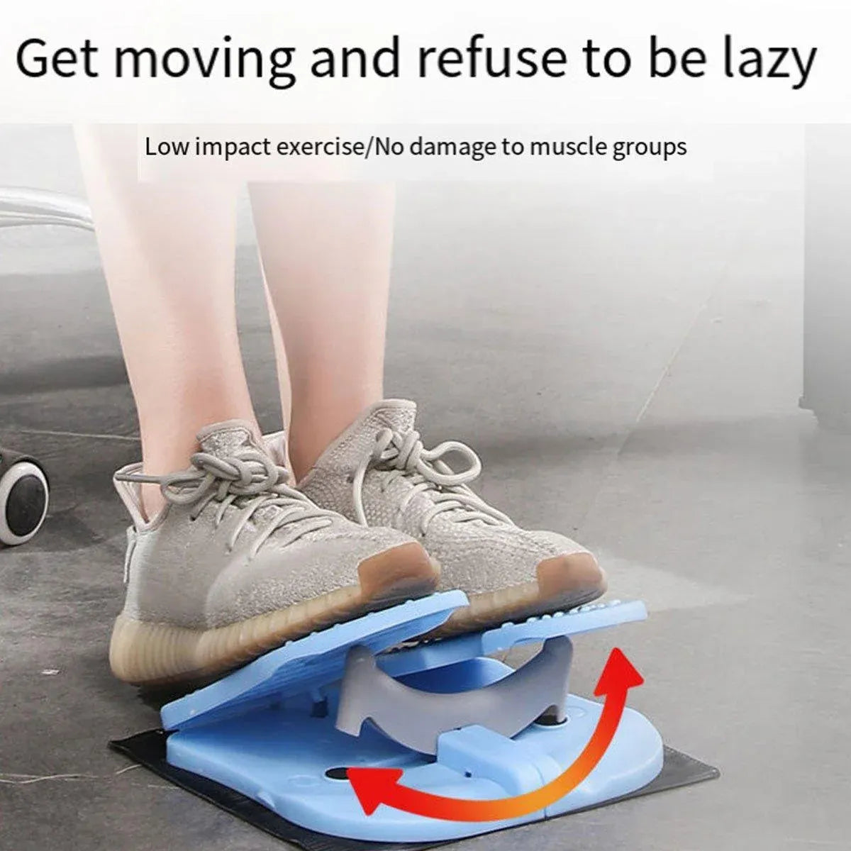 Indoor Mini Stepper Fitness Machine Leg Calf Stretch Cardio Trainer Home Workout - Blue
